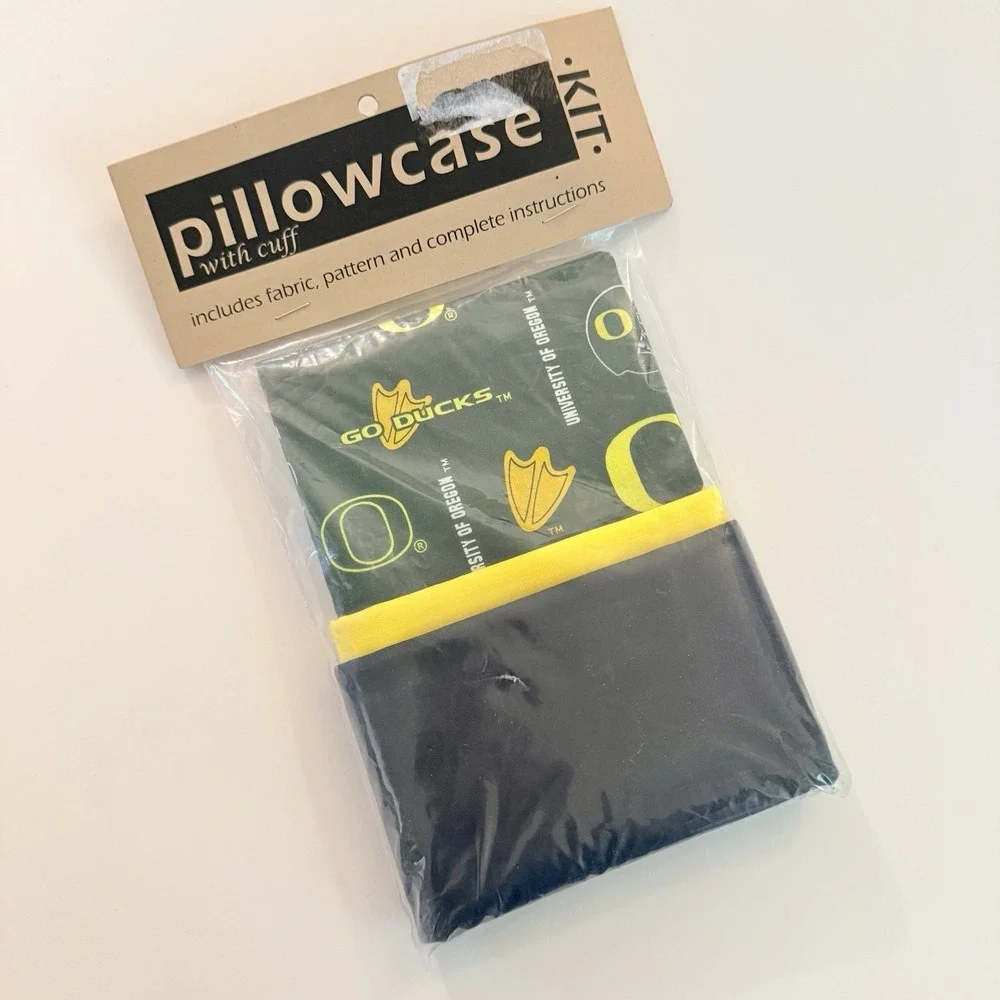 Oregon Ducks Pillowcase Kit University UO College Dorm Room Craft Sewing Gift
